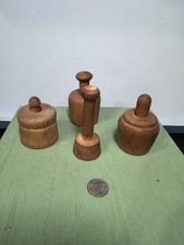 VTG Lot Of 4 Wooden Butter Pat