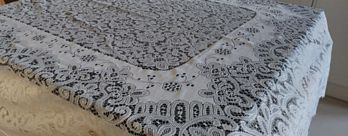White lace table cloth