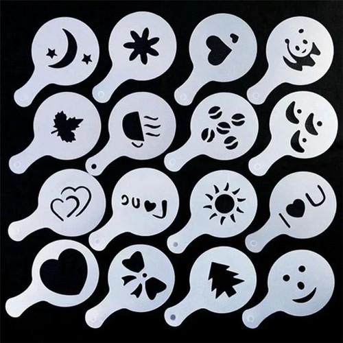 16pcs coffee art stencils - coffee,