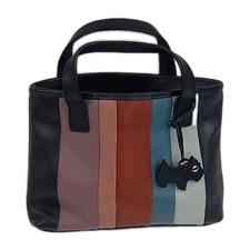 Radley London Leather Stripe Small Hand Held Handbag Zipped Top Casual Evening