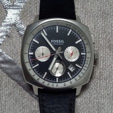 Fossil CH2984 Mens Chronograph Watch  Leather Strap. Working.