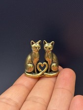Small Brass Couple Cats
