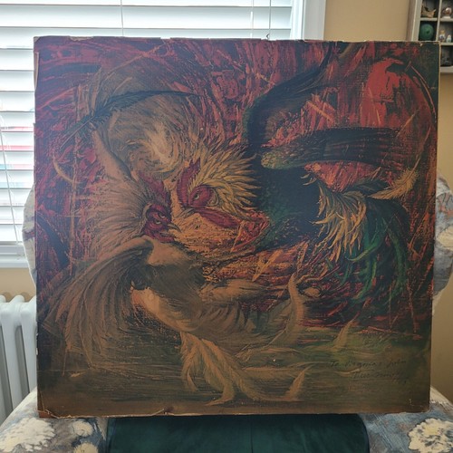 Rare signed print fighting - signed, 'fighting