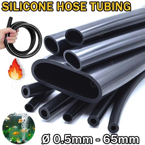 Black silicone hose tubing - black,