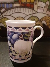 Pretty Crown Trent English Fine Bone China Mug Fruits/Flowers Design.