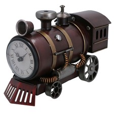 Railway Train Clock Industrial Style Mantel Engine Retro Home Decor Gift Metal