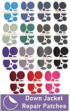 Down jacket repair patches x8 - in Black, Navy Olive Green, Grey and Royal Blue