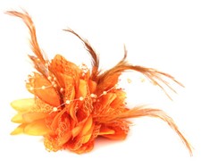 Flower Feather Bead Corsage