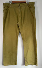 Samuel Windsor Moleskin Trousers Mens W38 L29 Green Khaki Cotton Regular Fit
