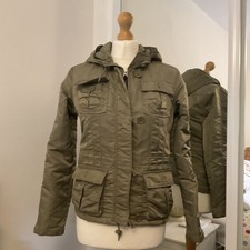 Alpha Industries Jacket khaki green size small missing button read description 