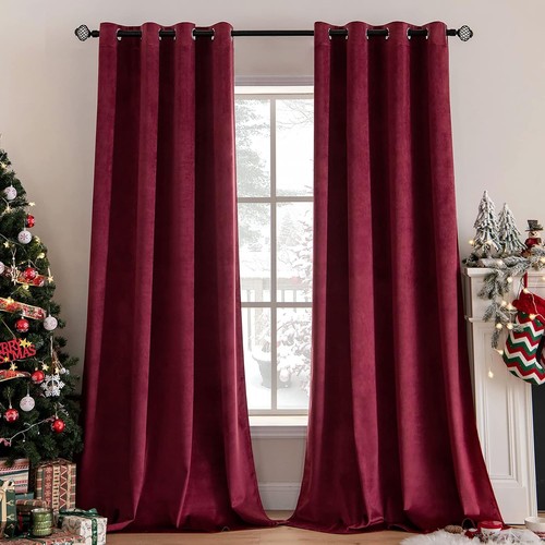 Miulee burgundy red velvet - red,