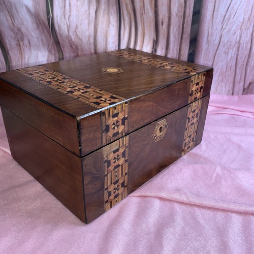 Victorian tunbridge ware box - tunbridge,