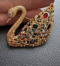 Genuine Swarovski Swan Brooch