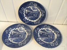 Set of 3 Royal Tudor Ware Coaching Taverns 1828 10" Diameter Dinner Plates (FO)