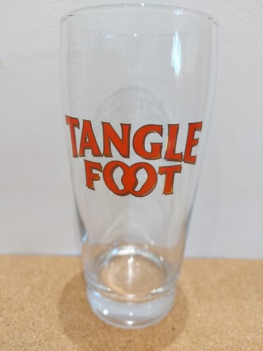 Tangle foot pint glass - glass, with
