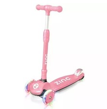 Zinc Three Wheeled Folding Light Up T-motion Scooter  Pink 🚨 Damaged Box