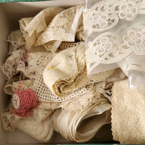 Vtg antique lace trim lot - vtg,