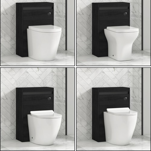 500mm matt black back - back, wall