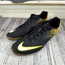 Nike Bombax IC Indoor Soccer Shoes Men Size 12 Black Yellow Sneakers 826485-002