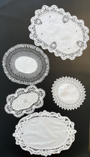 Vintage five oval white - five,