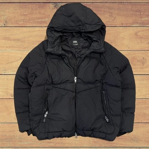 Zara puffer jacket black - zara,