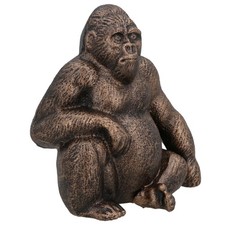 Gorilla Ornament Statue Sculpture Cast Iron Home Decor Animal Jungle Monkey
