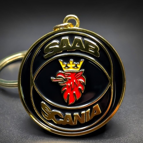 Saab badge keychain metal - saab,