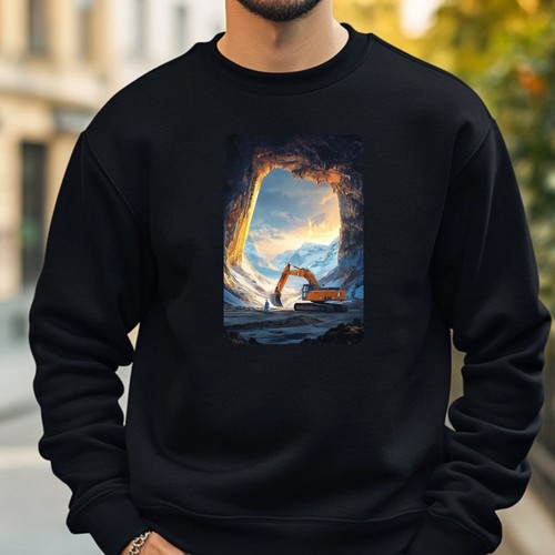 Excavator portrait sweatshirt - excavator,