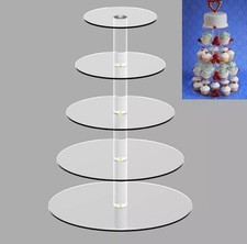 5 Tier Cupcake / Afternoon Tea / cake  Round Stand - Acrylic - Clear