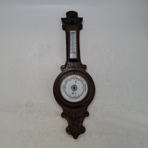 Antique carved oak banjo - carved,