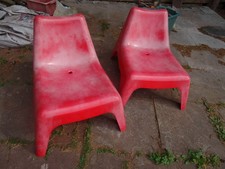 Pair of Vintage IKEA PS VAGO  Red  Chairs Designed By Thomas Sandell