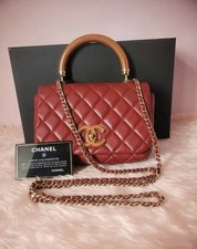 Chanel Red Lambskin Leather