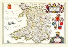 Map of Wales 1648 by Johan