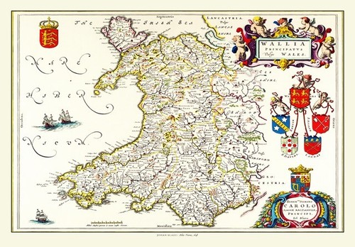 Map wales 1648 - of,