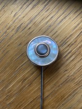 Antique Victorian Gold Gilt Mother Of Pearl Hat Pin