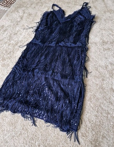Shein navy sequin fringe mini - sequin,