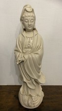A Blanc De Chine Porcelain Figurine Of Guanyin Goddess Of Mercy. 28 cm In Height