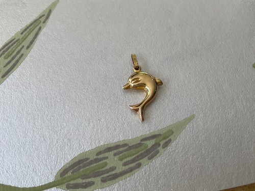 9ct gold leaping dolphin - leaping, fish