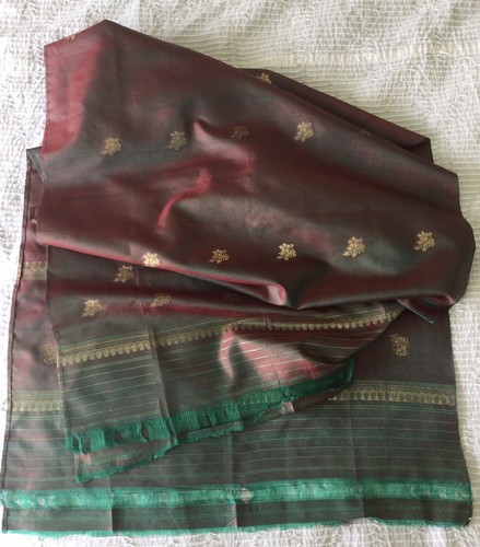 Vintage long silk sari scarf - long,