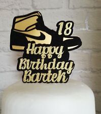 Personalised Sneaker Trainer Shoe Birthday Cake Card Topper   Any Name / any Age