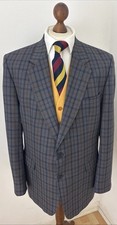 DAKS Vintage Check 100% Wool Tweed Sports Jacket Blazer 44R