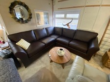 Marks and Spencer Dark Brown Genuine Leather Corner Sofa RRP £3500+
