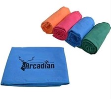 Arcadian Large Blue Microfibre Dog Towel Super Absorbent Light Compact Travel