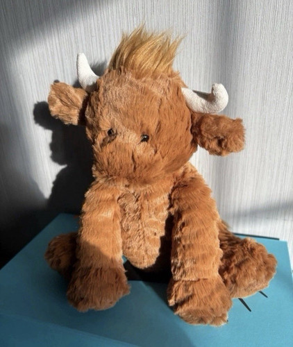 Brown highland cow plush - brown, soft