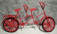 Tandem Retro Bicycle red metal Nicely Detailed miniature 18cm Vintage 