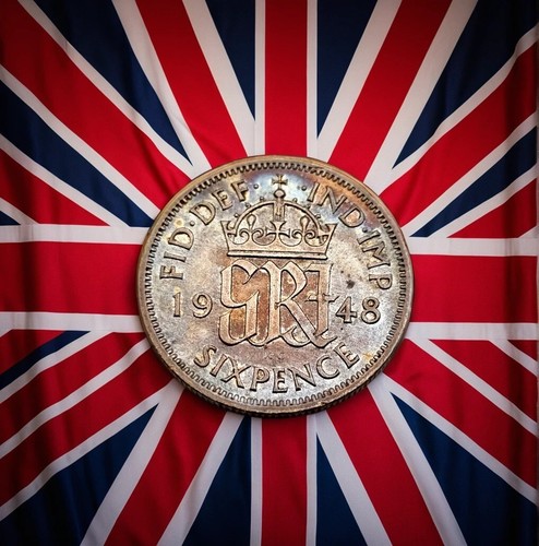 King george six pence - king,