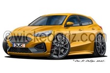 Cartoon Car Art Ford Focus ST
