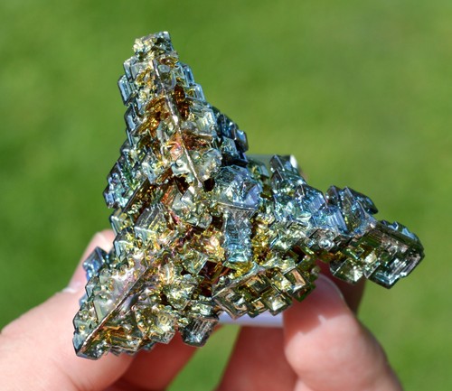 Lab grown bismuth - grown, metallic