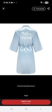 Mother Of The Groom Blue Robe With White Lettering Bridal Party Robe New Size XL