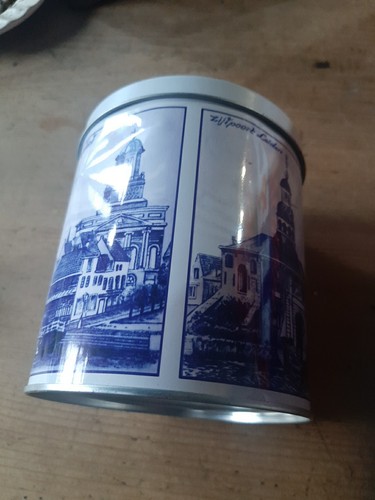 Delft blue style round metal - round,